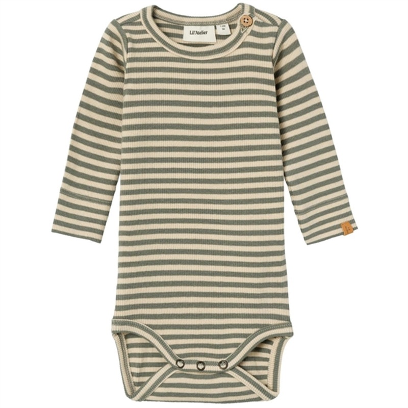 Lil’Atelier Fog Agave Green Stripes Gago Slim Body Noos