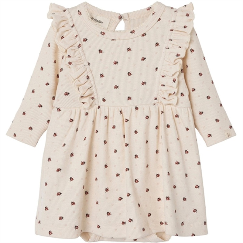 Lil’Atelier Whitecap Gray Ladybug Gago Body Dress