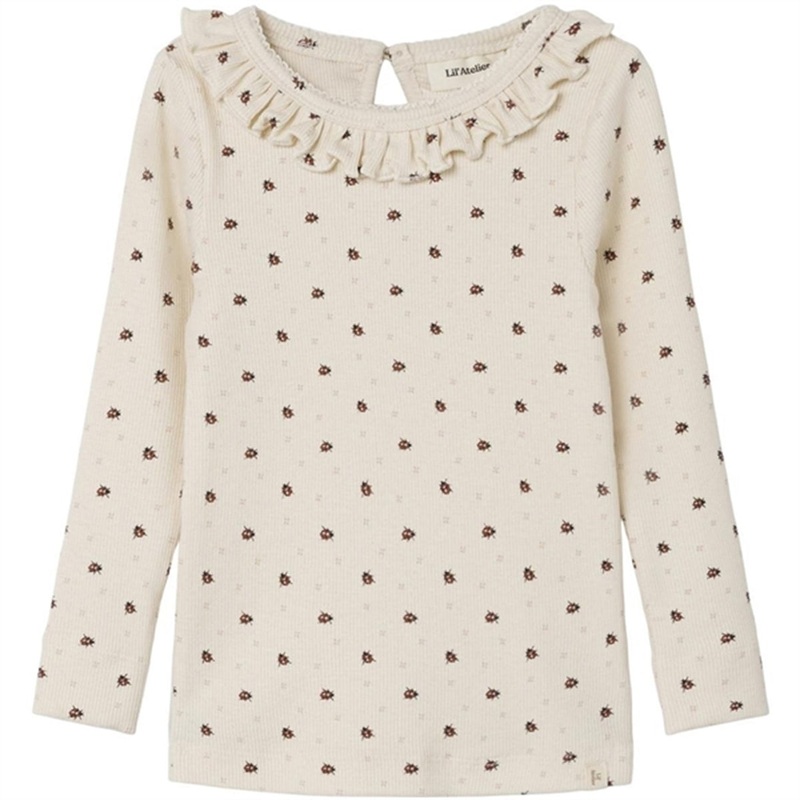 Lil’Atelier Whitecap Gray Ladybug Gago Slim Blouse
