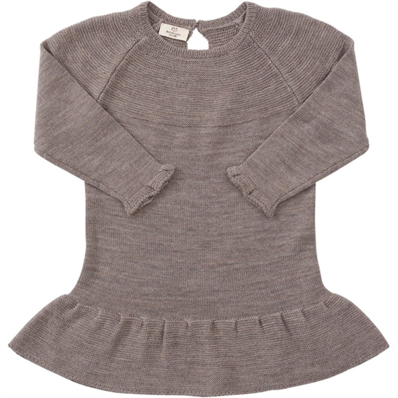 Copenhagen Colors Natural Melange Merino Knitted Dress w. Frill