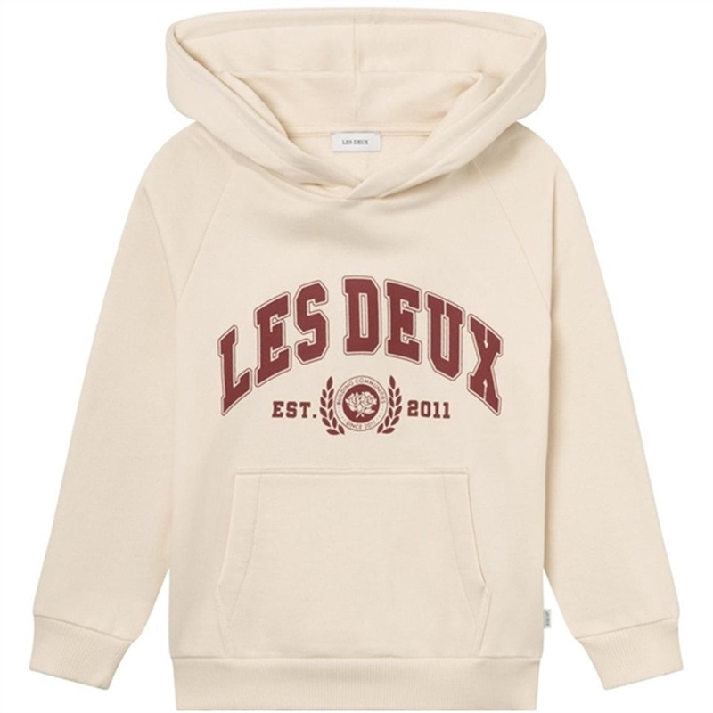 Les Deux Kids Light Ivory\/Burnt Red University Hoodie