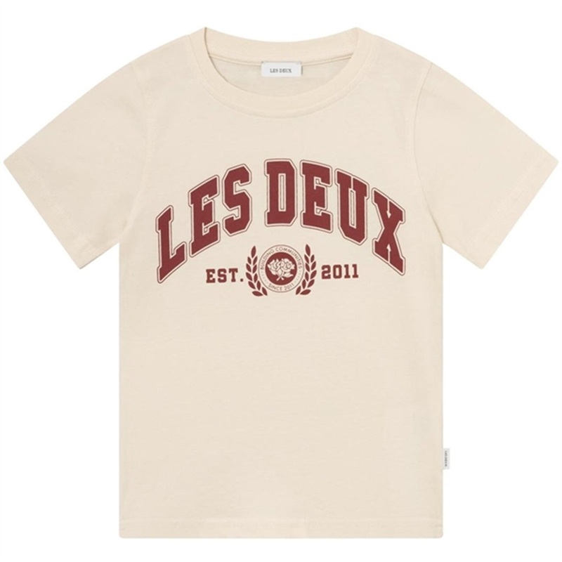 Les Deux Kids Light Ivory\/Burnt Red University T-Shirt