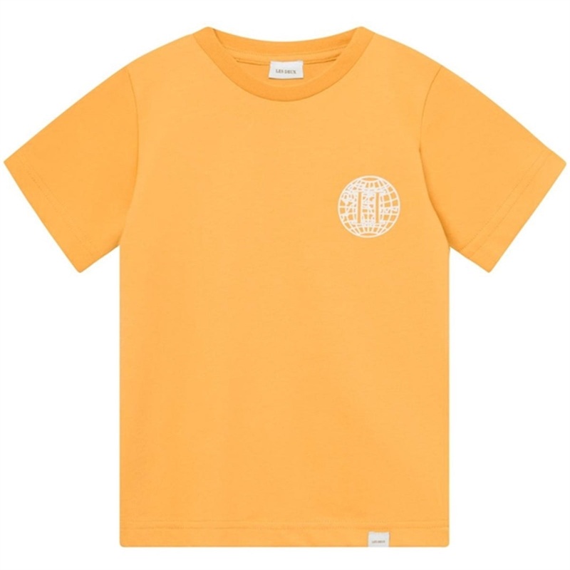 Les Deux Kids Mustard Yellow\/Ivory Globe T-Shirt