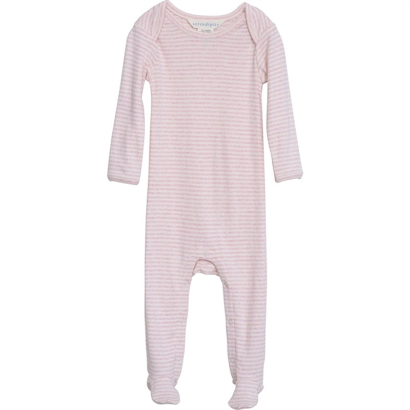 Serendipity Rosebud\/Offwhite Baby Onesie Stripe