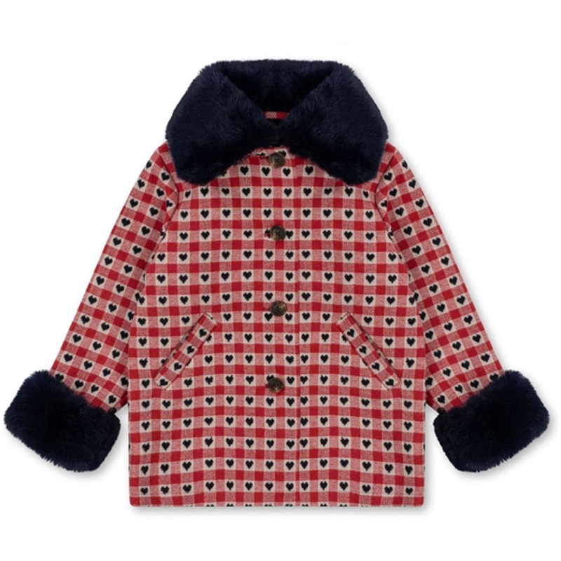 Konges Sljd Nela Coat Red Dahlia Check