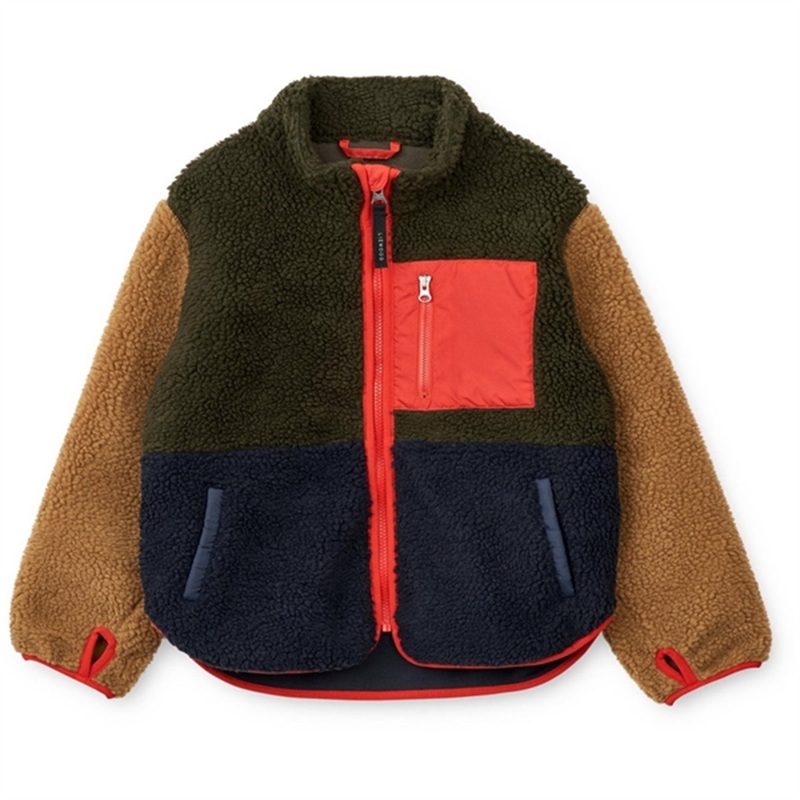 Liewood Nolan Pile Jacket Army Brown \/ Multi Mix