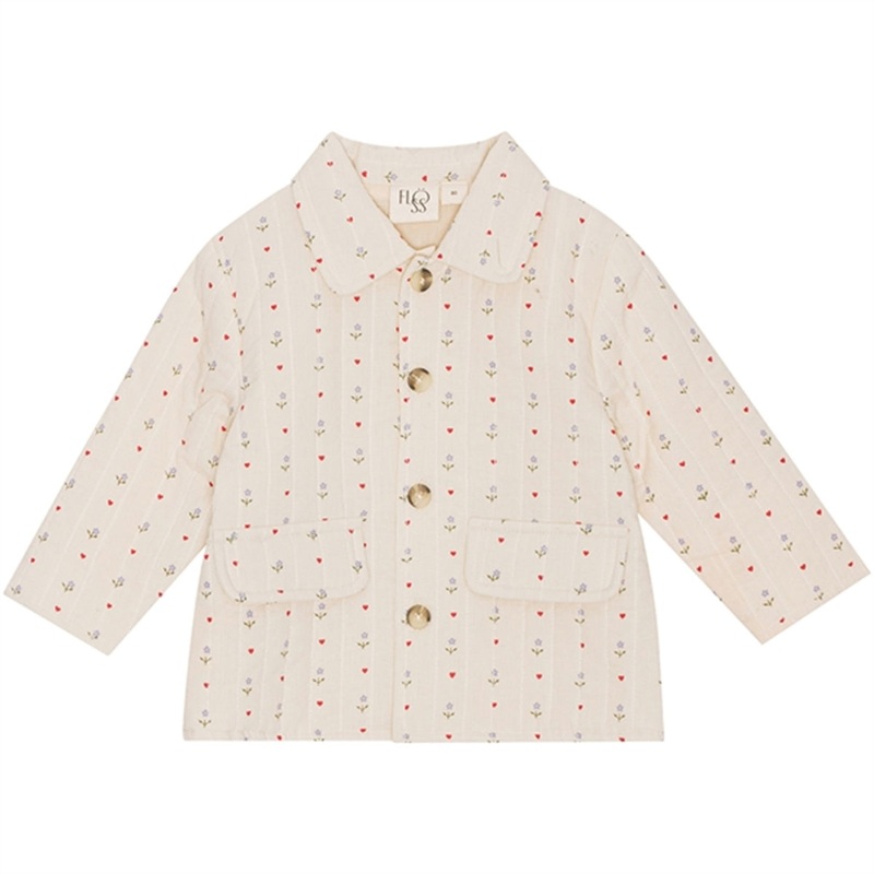 Flss Wilma Quiltet Jacket Heart Print