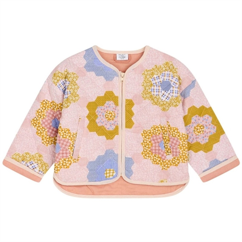Hust \u0026 Claire Mini Peach Dust Ebony Quilted Jacket