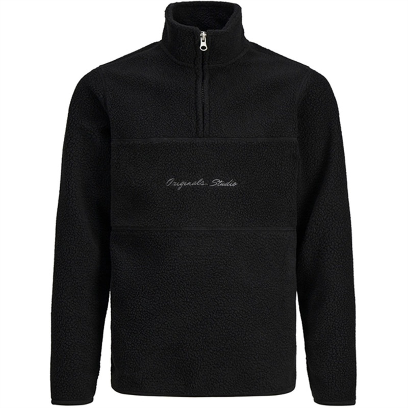 Jack \u0026 Jones Junior Black Hays Halfzip Fleece Jacket