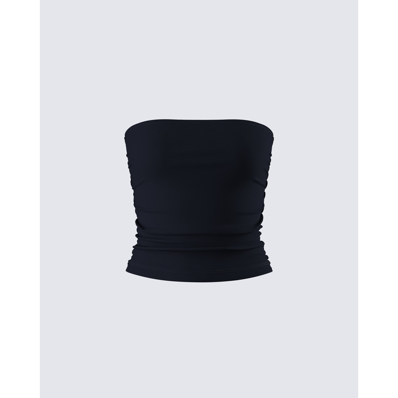 Aaliyah Black Jersey Tube Top