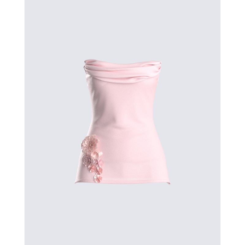 Angie Pink Floral Corset Top