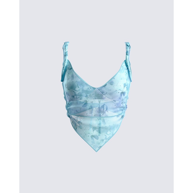 Bahia Mint Floral Print Top