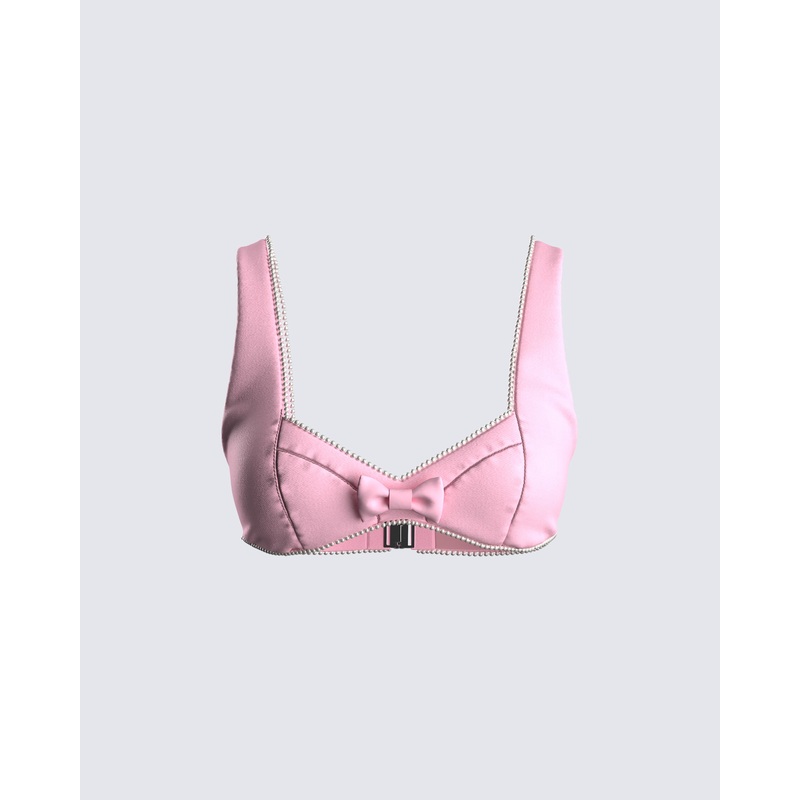 Chiara Pink Pearl Crop Top