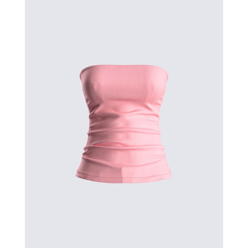 Citlali Pink Knit Tube Top