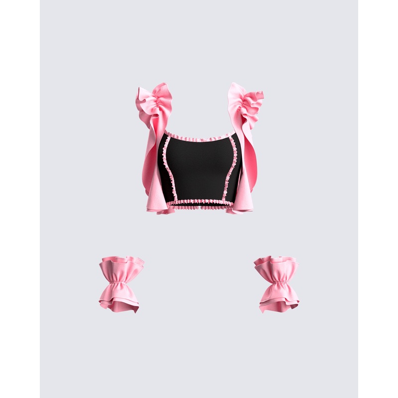 Gabriela Multi Ruffle Top & Cuffs