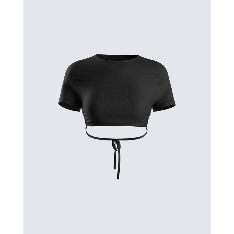 Kalani Black Backless Top