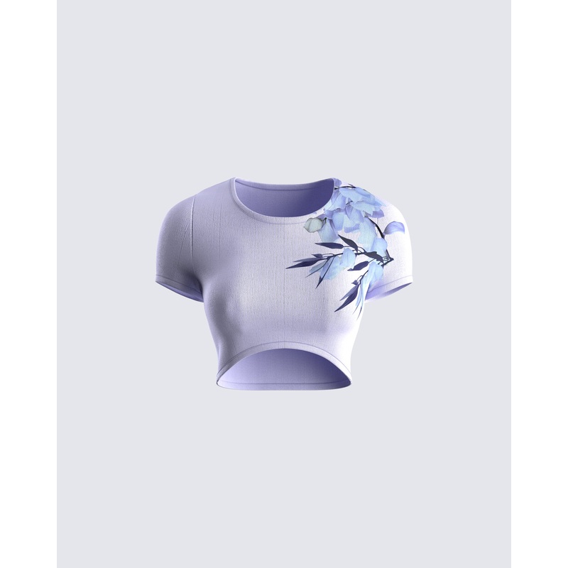 Luella Purple Print Sweater Top