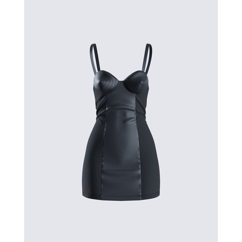 Maria Black Satin Bustier Dress