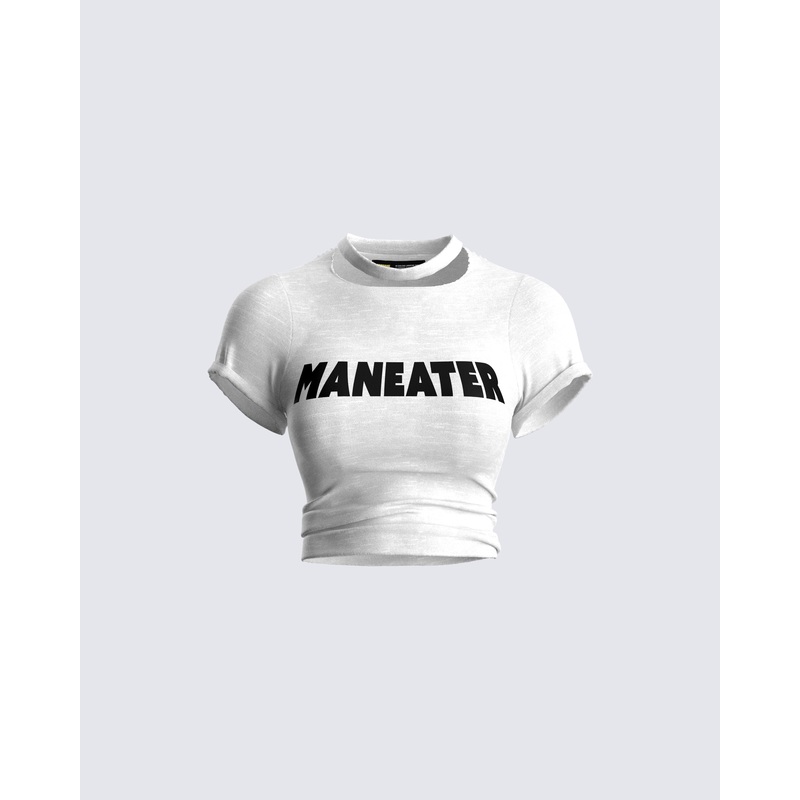 Monte White Jersey Graphic Top