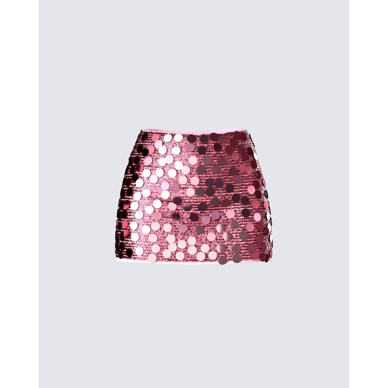 Philo Pink Sequin Mini Skirt