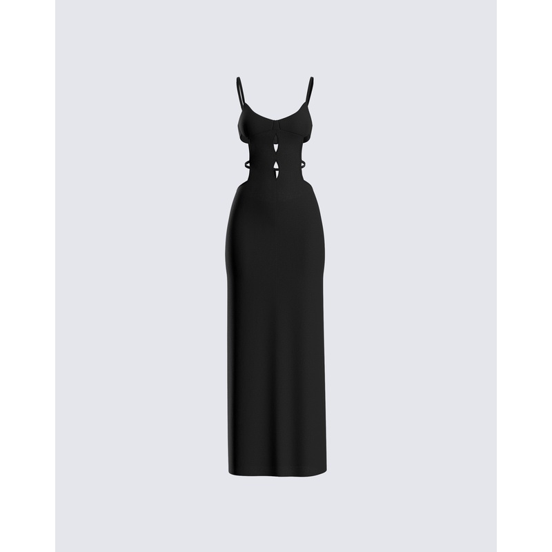 Renata Black Cut Out Maxi Dress