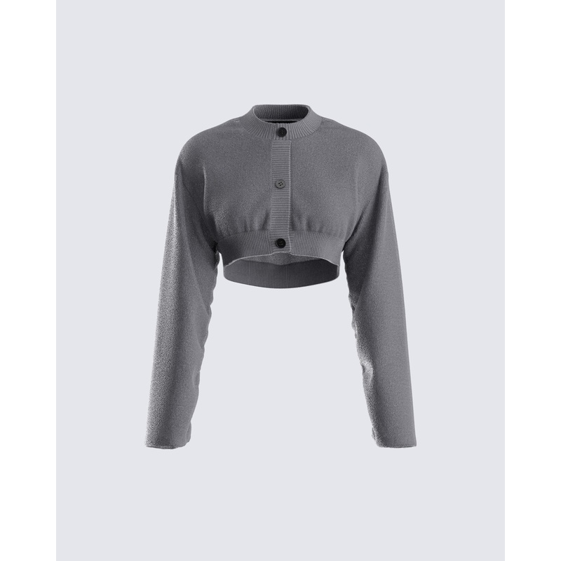 Svetlana Grey Sweater Cardigan