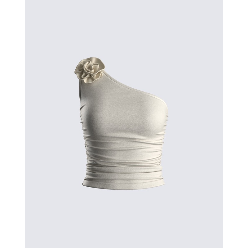 Tawny Ivory One Shoulder Top