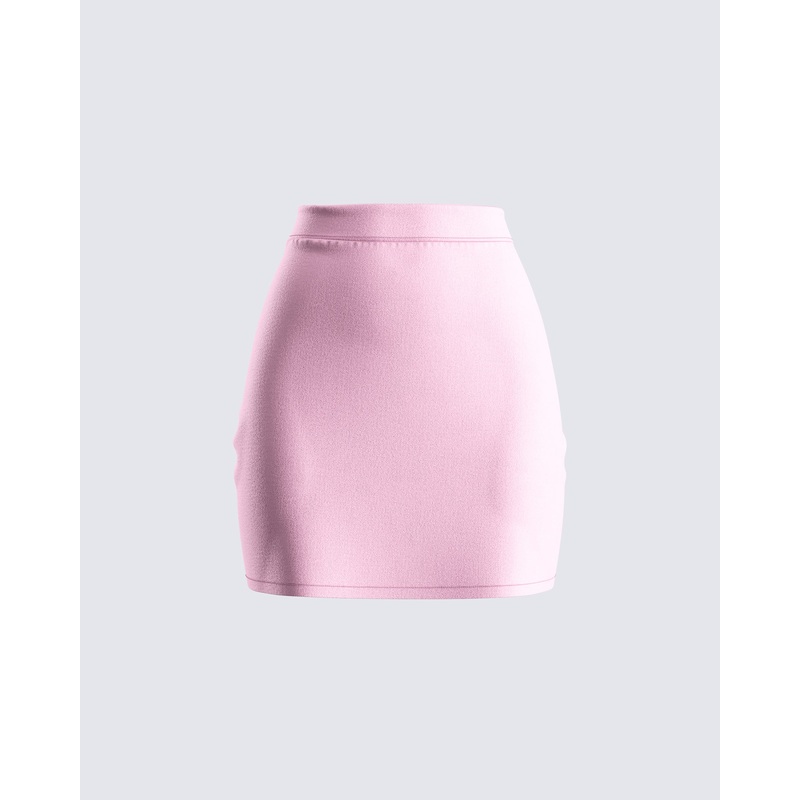 Teresa Pink High Waist Mini Skirt