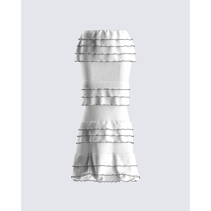 Toman White Tiered Maxi Skirt