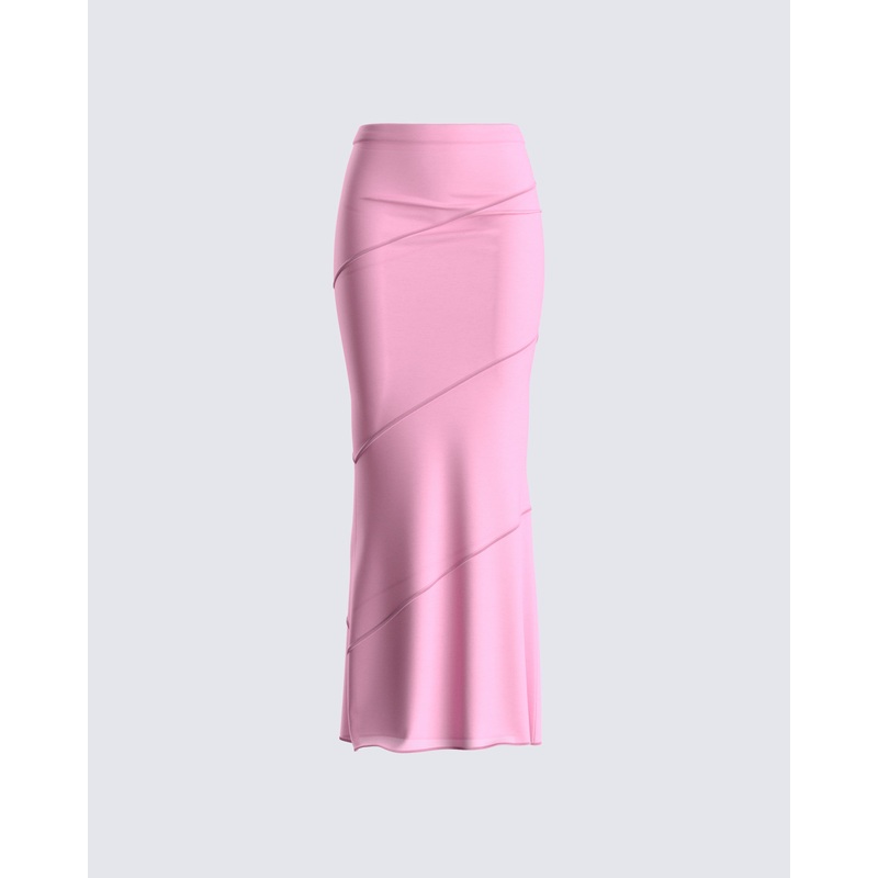Zoelle Pink Knit Maxi Skirt