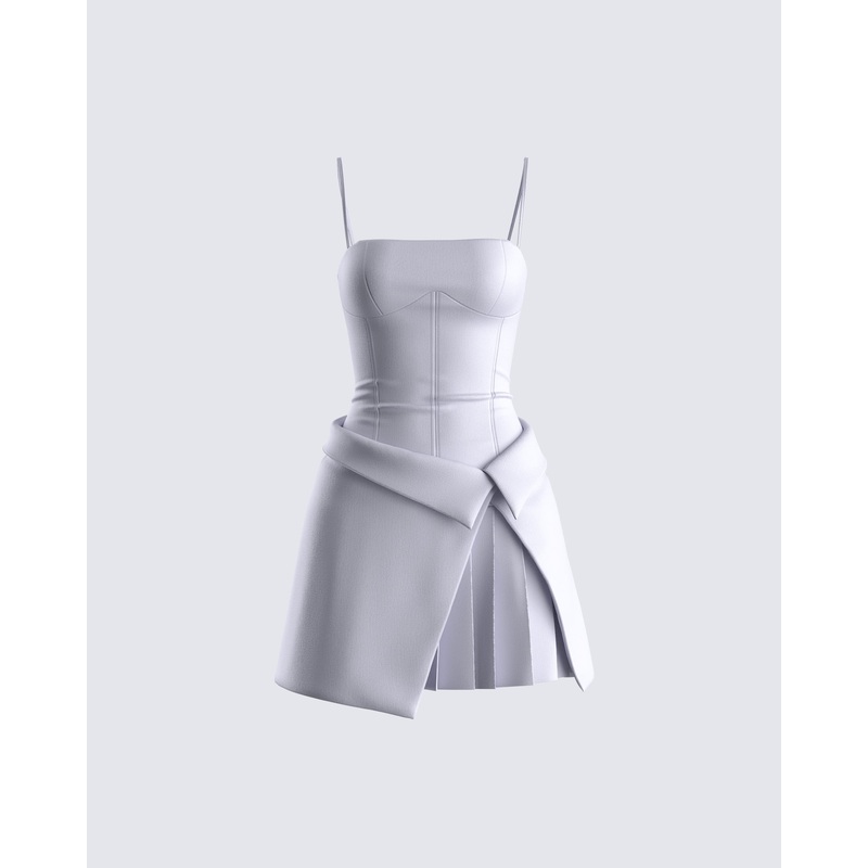 Aeris Grey Corset Mini Dress