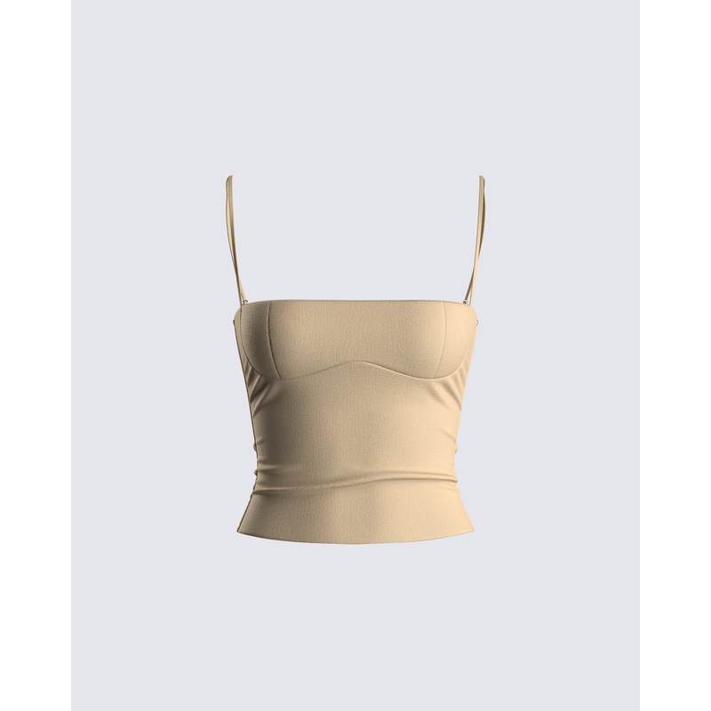 Amberly Beige Corset Top