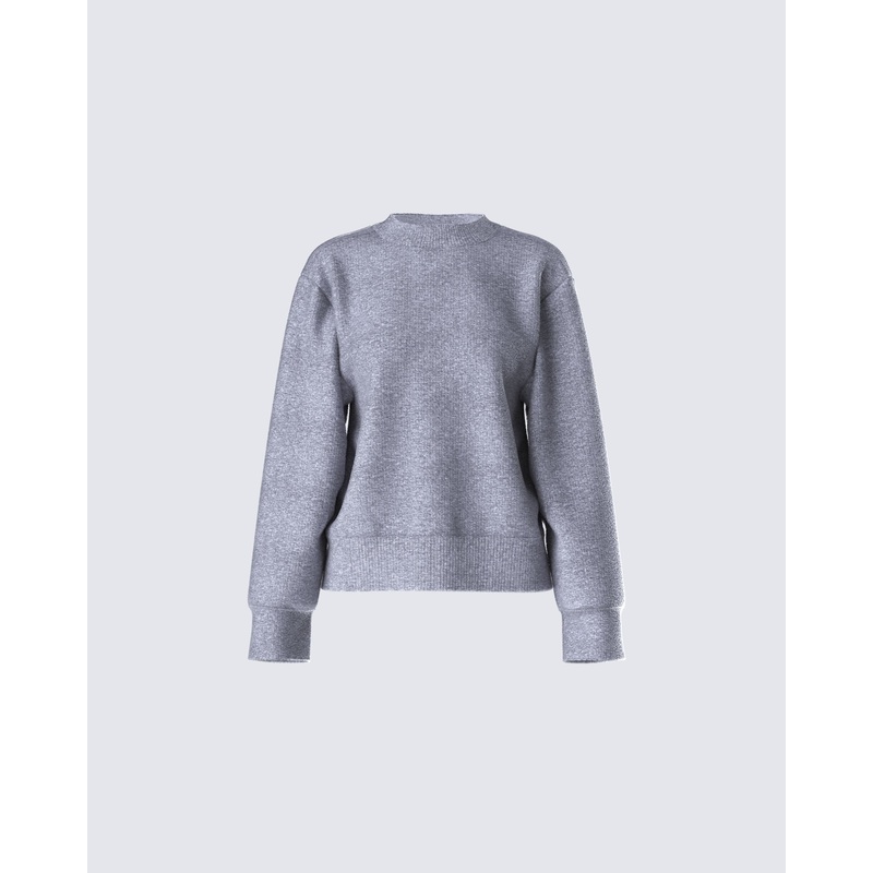 Angela Grey Sweater Knit Top