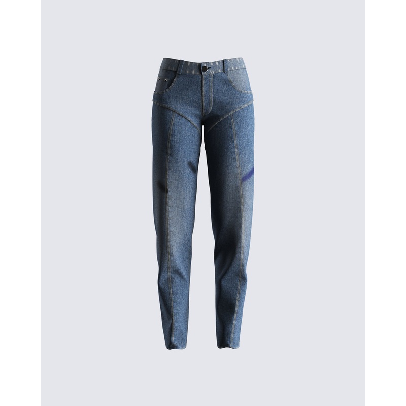 Audrey Blue Mid Rise Jeans