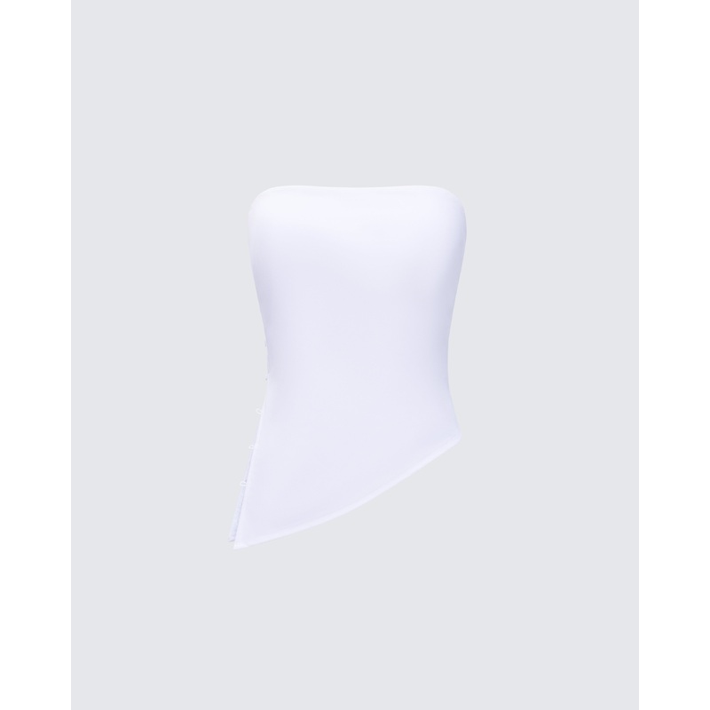 Bessie Ivory Asymmetrical Top