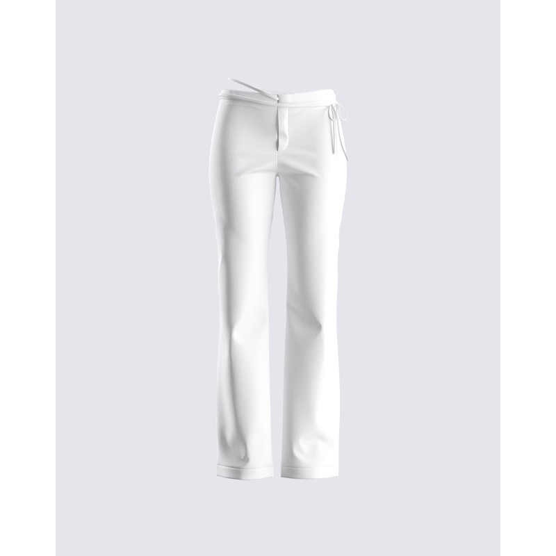 Bessie Ivory Low Rise Tie Pant
