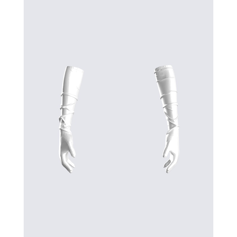 Connie White Satin Gloves