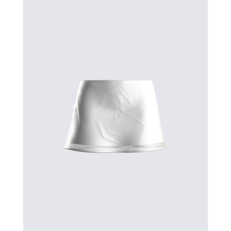 Dory White Chiffon Mini Skirt