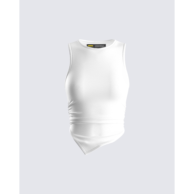 Ema White Jersey Tank Top