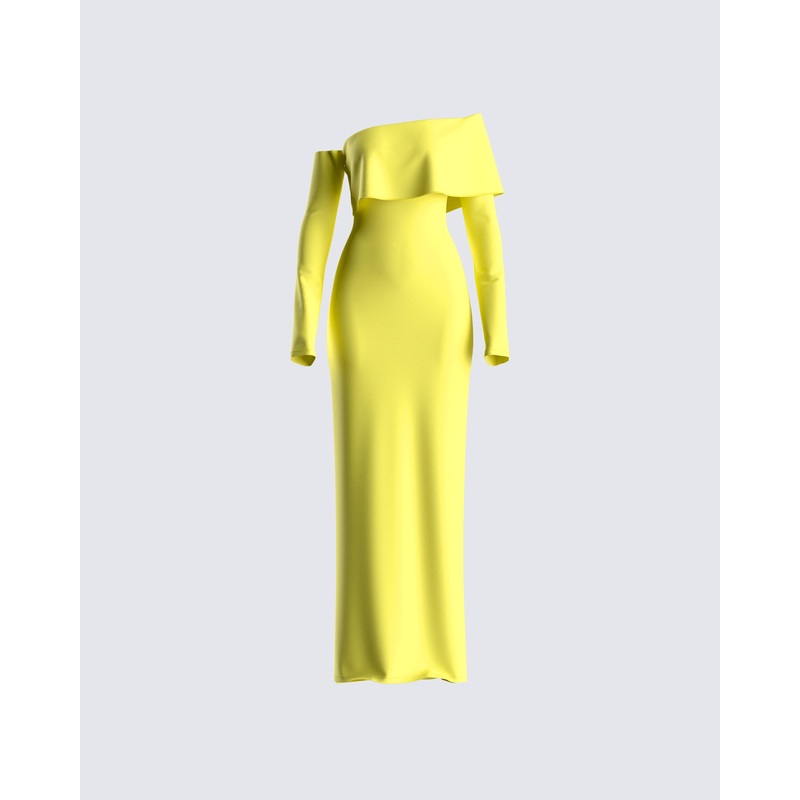 Emme Yellow Ponte Maxi Dress
