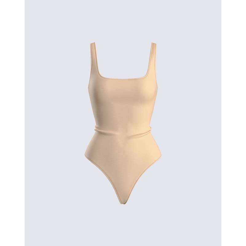 Fatima Beige Tank Bodysuit
