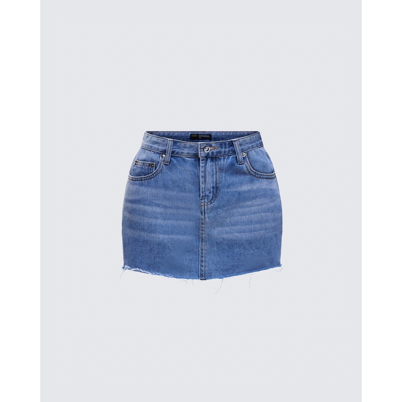 Inaya Blue Denim Mini Skirt