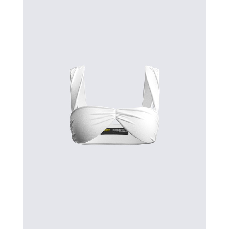 Keiko White Jersey Crop Top