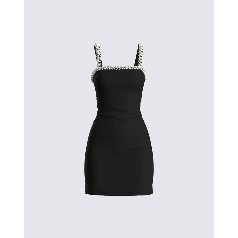 Kiana Black Ponte Mini Dress