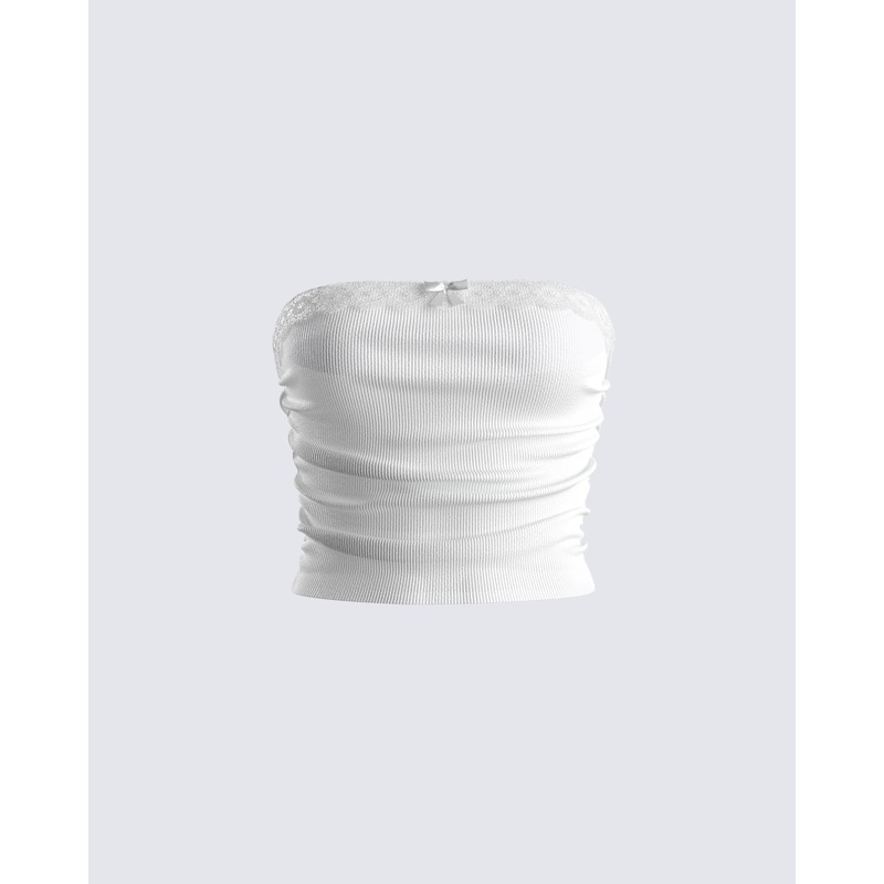 Mara White Jersey Tube Top