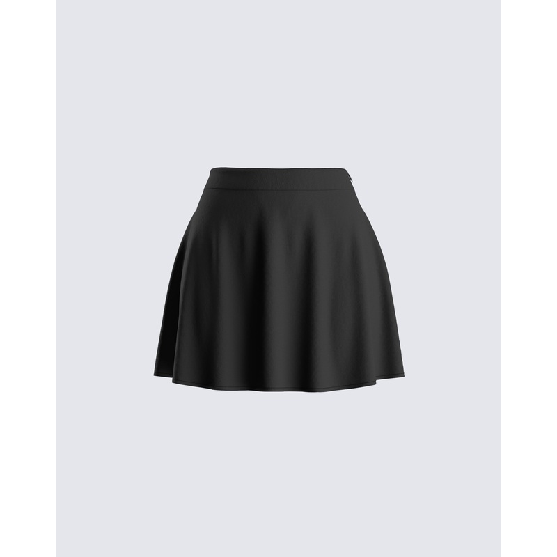 Meera Black High Waisted Skirt