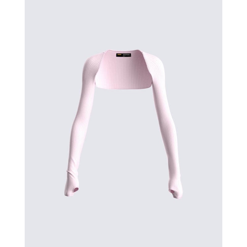 Rai Pink Rib Knit Shrug