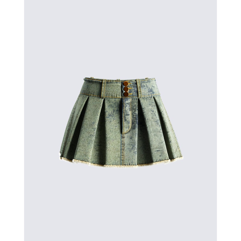 Richelle Washed Denim Mini Skirt