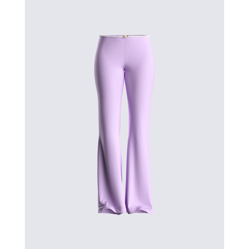 Scout Purple Rib Flared Pants