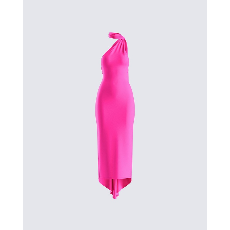 Toni Hot Pink One Shoulder Dress
